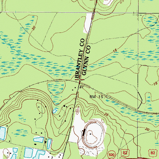 Topographic Map of Coleridge (historical), GA