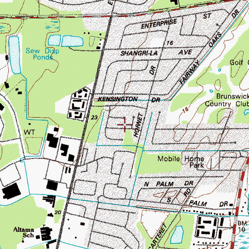 Topographic Map of Country Club Park, GA