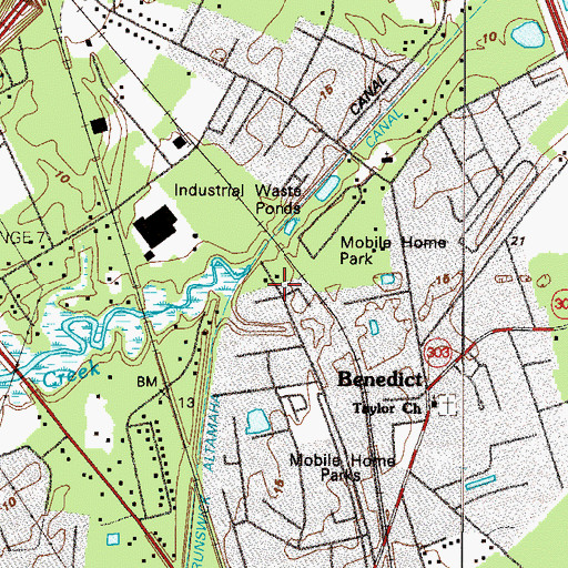 Topographic Map of Cox, GA