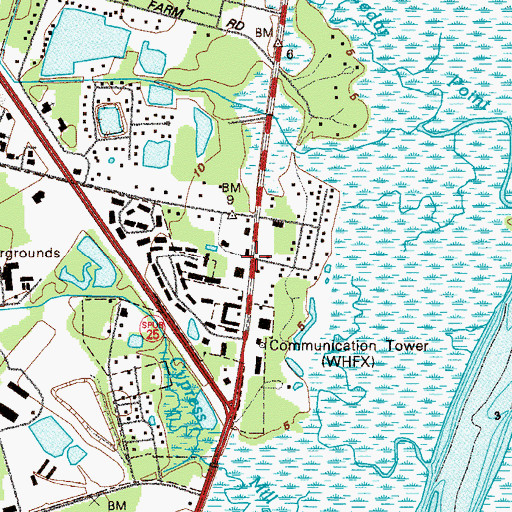 Topographic Map of Cypress Mills (historical), GA