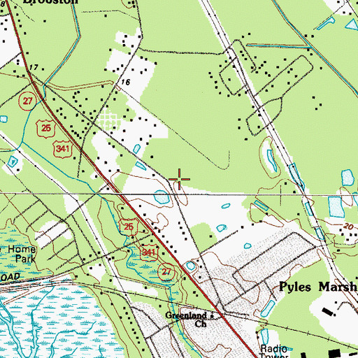 Topographic Map of Daniel Cemetery, GA