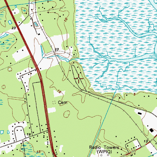 Topographic Map of Deerwood, GA