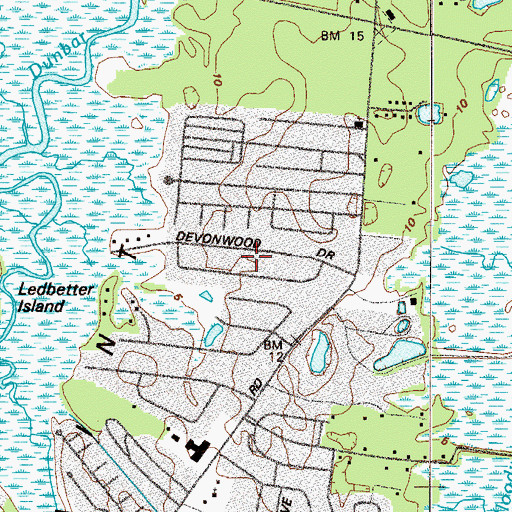 Topographic Map of Devenwood, GA