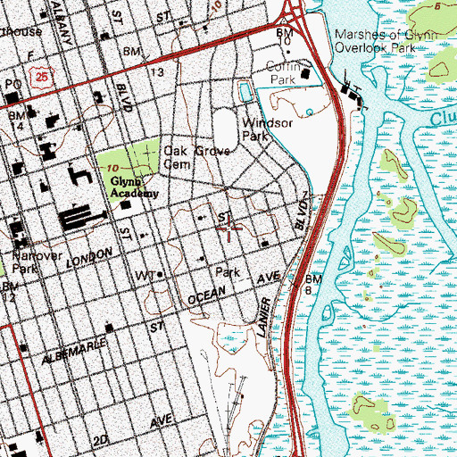 Topographic Map of Dixville Park, GA