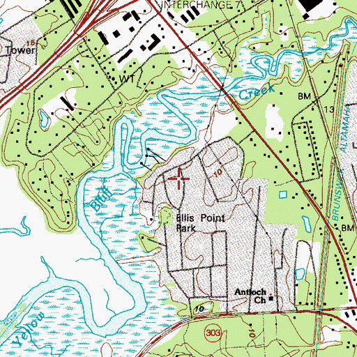 Topographic Map of Ellis Point, GA