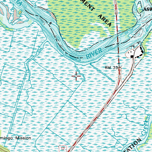 Topographic Map of Elizafield Plantation (historical), GA