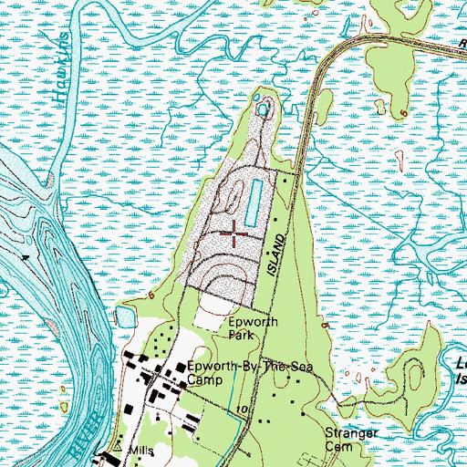 Topographic Map of Epworth Acres, GA