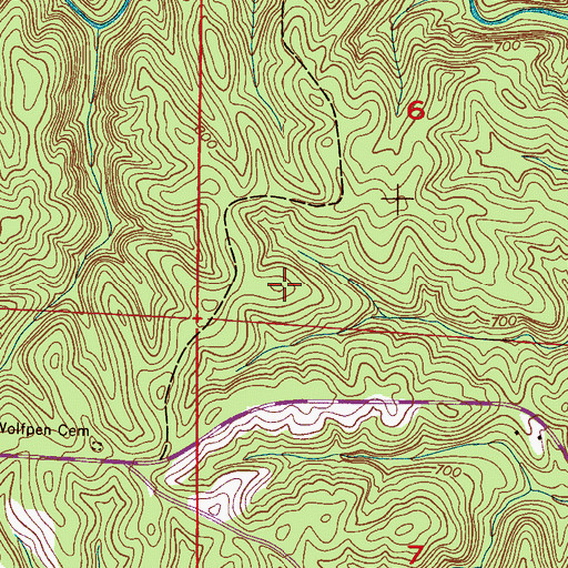 Topographic Map of Cranal Post Office (historical), AL