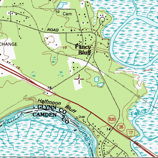 Topographic Map of Fancy Bluff Park, GA