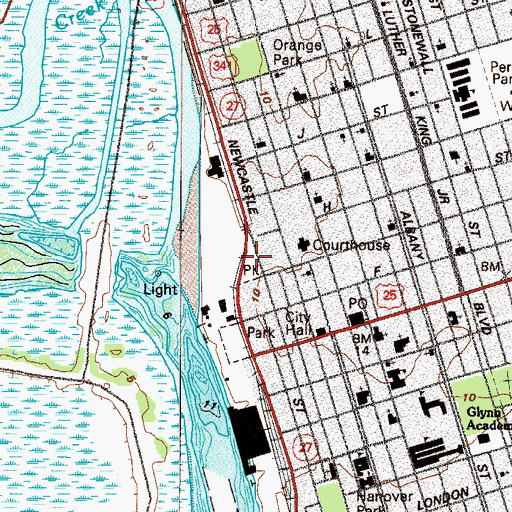Topographic Map of Gateway Park, GA