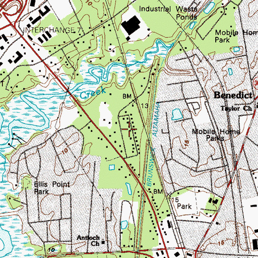 Topographic Map of Glenwood Estates, GA