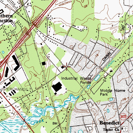 Topographic Map of Glynco, GA