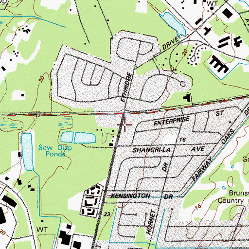 Topographic Map of Glynco Annex, GA