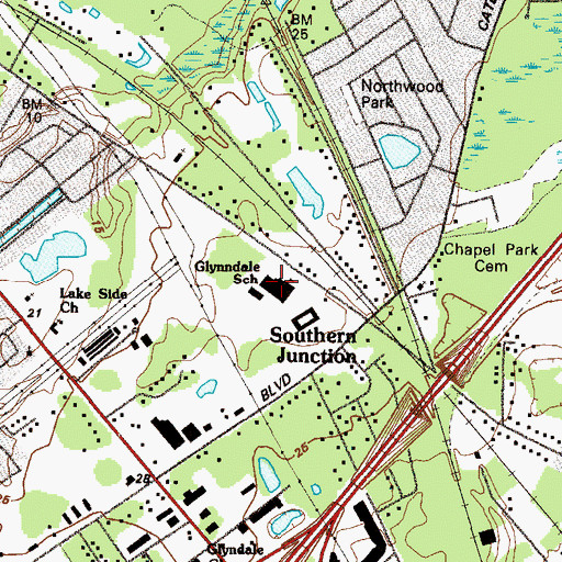 Topographic Map of Glyndale Elementary School, GA