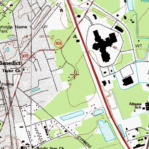 Topographic Map of Glynn County, GA