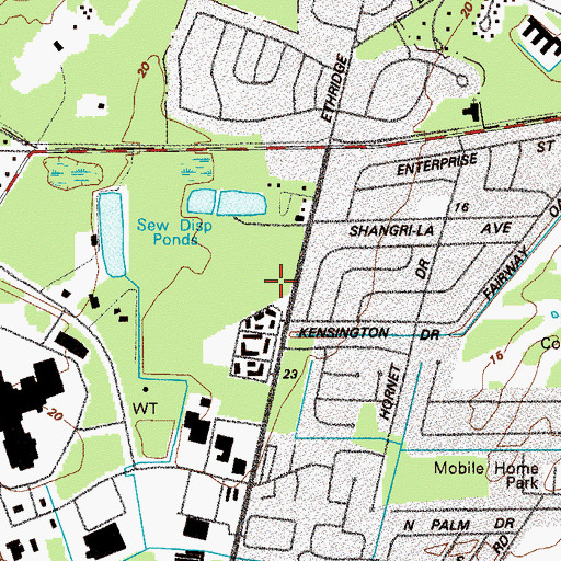 Topographic Map of Glynn Place Market Shopping Center, GA