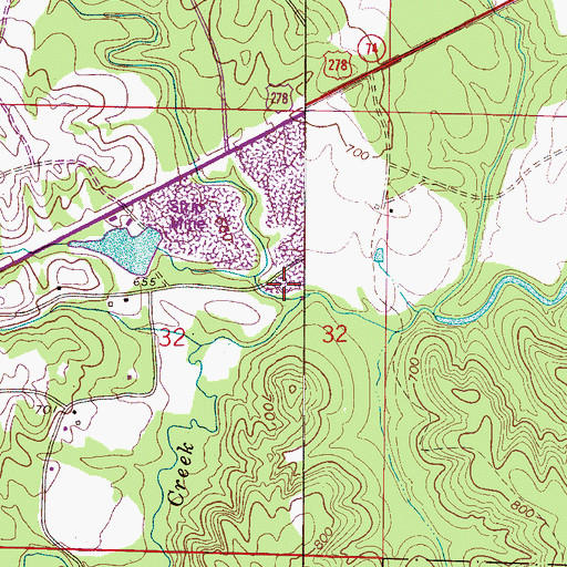 Topographic Map of Deer Post Office (historical), AL