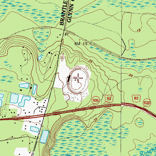 Topographic Map of Golden Isles Speedway, GA
