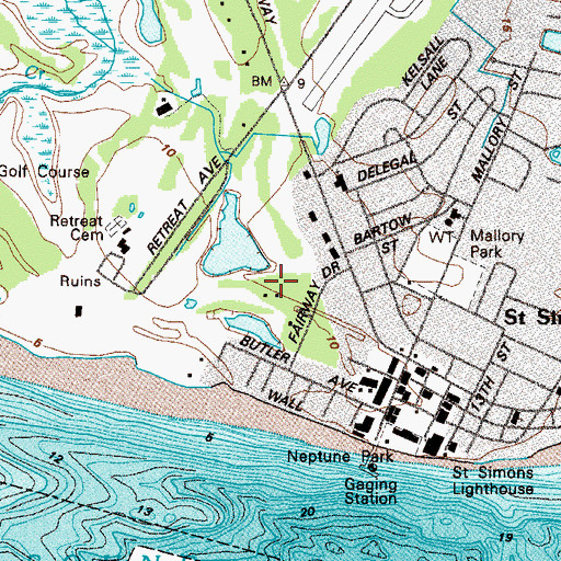 Topographic Map of Golf Retreat, GA