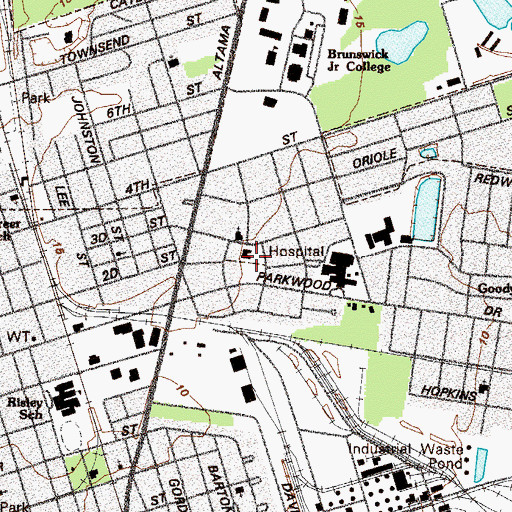 Topographic Map of Goodyear Park, GA