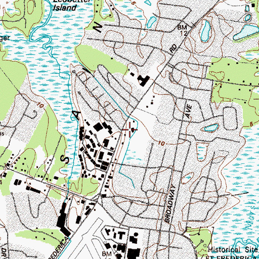 Topographic Map of Hanover Square Shopping Center, GA