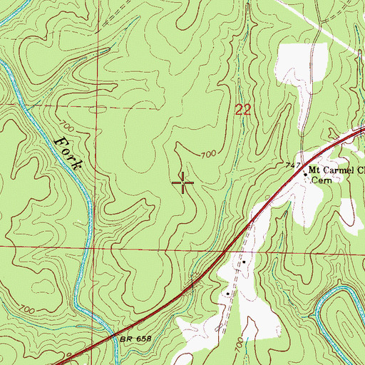 Topographic Map of Amos Post Office (historical), AL