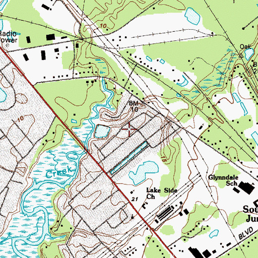 Topographic Map of High Hill Lake, GA