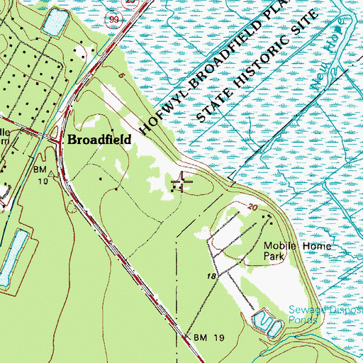 Topographic Map of Hofwyl, GA