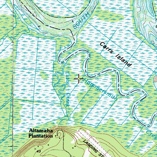 Topographic Map of Hopeton Plantation (historical), GA