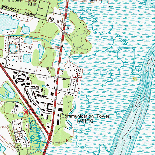 Topographic Map of Island View, GA