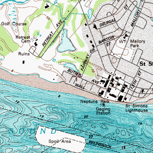 Topographic Map of King City, GA