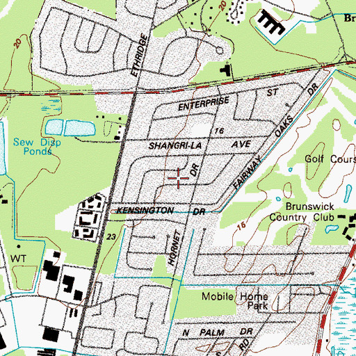 Topographic Map of Kensington Park, GA