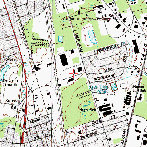 Topographic Map of Knight Industrial Park, GA