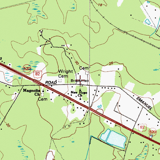 Topographic Map of Magnolia School (historical), GA