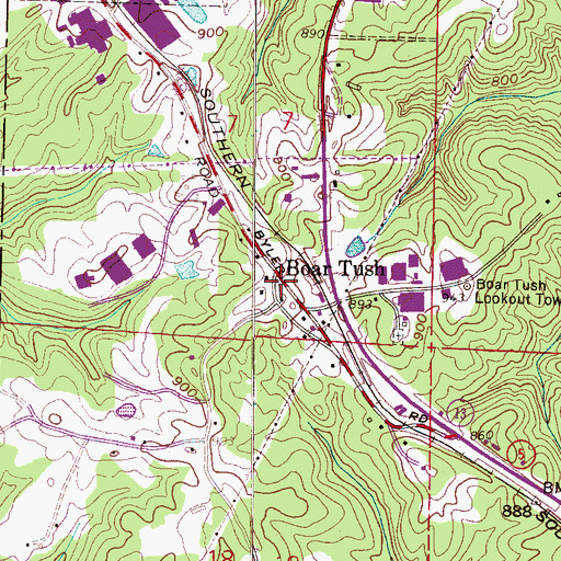Topographic Map of Biler Post Office (historical), AL