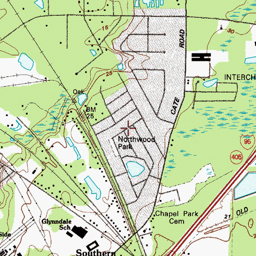 Topographic Map of Northwood Estates, GA