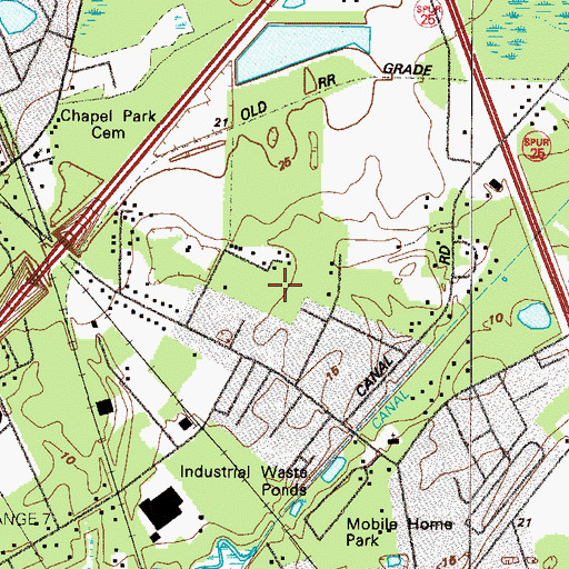 Topographic Map of Parkwood, GA