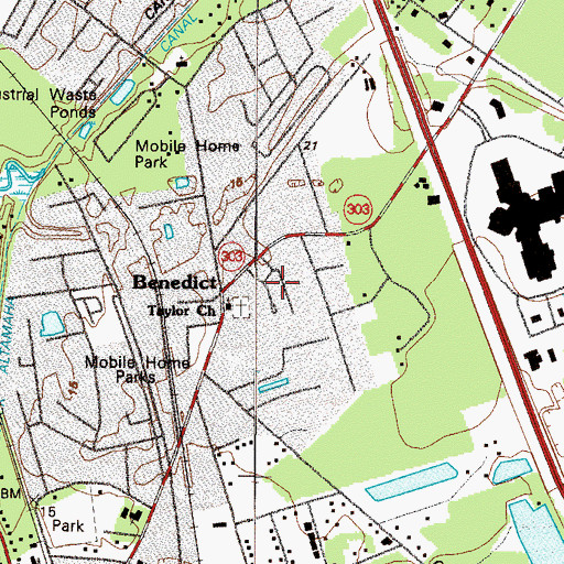 Topographic Map of Pine Forest, GA