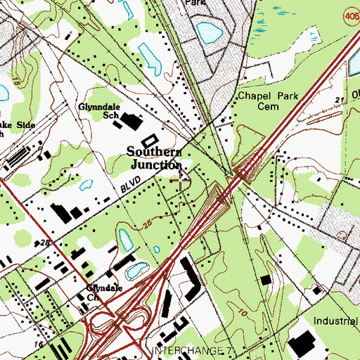 Topographic Map of Pinehurst, GA