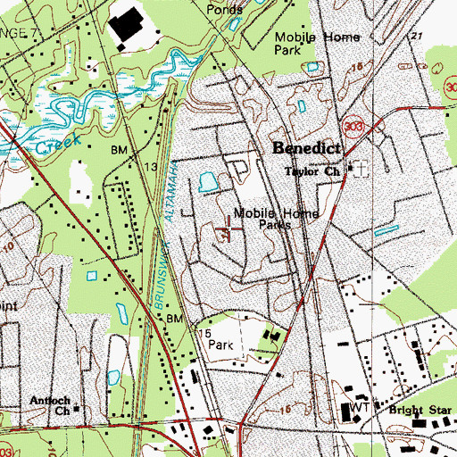 Topographic Map of Pine Ridge, GA