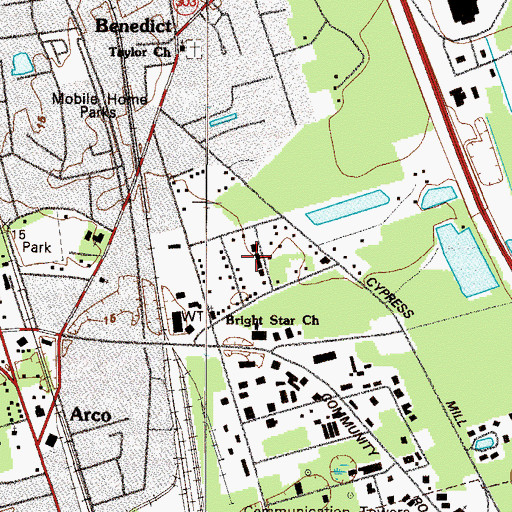 Topographic Map of Pineview, GA