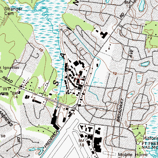 Topographic Map of Red Fern Shopping Center, GA