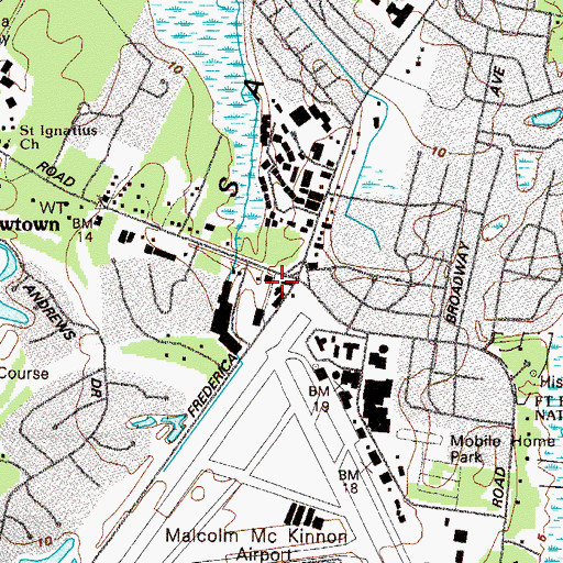 Topographic Map of Retreat Village Shopping Center, GA