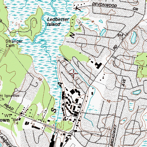 Topographic Map of Riverview, GA