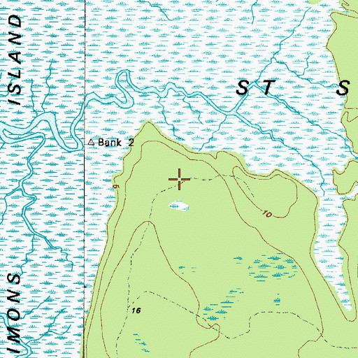 Topographic Map of Saint Annies Planation (historical), GA