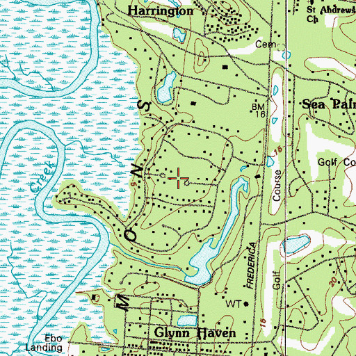 Topographic Map of Saint Clair Estates, GA