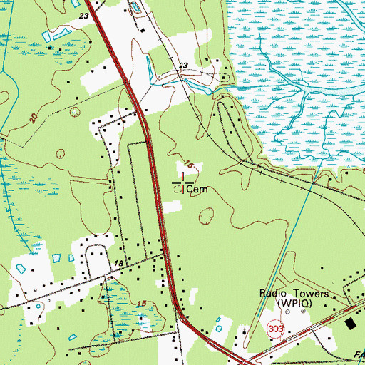 Topographic Map of Scarlett Cemetery, GA