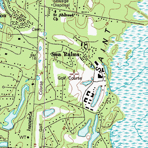 Topographic Map of Sea Palms Golf Club, GA