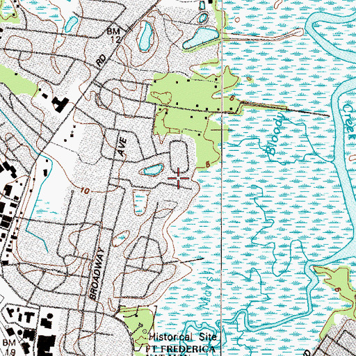 Topographic Map of The Meadows, GA