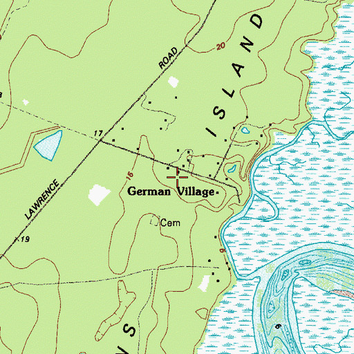 Topographic Map of Village Bluff, GA